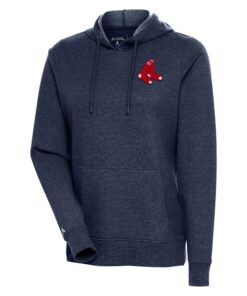 Women's Boston Red Sox Antigua Heather Navy Action Pullover Hoodie