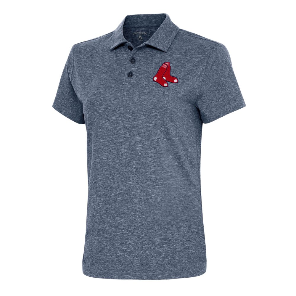 Women's Boston Red Sox  Antigua Heather Navy Motivated Polo
