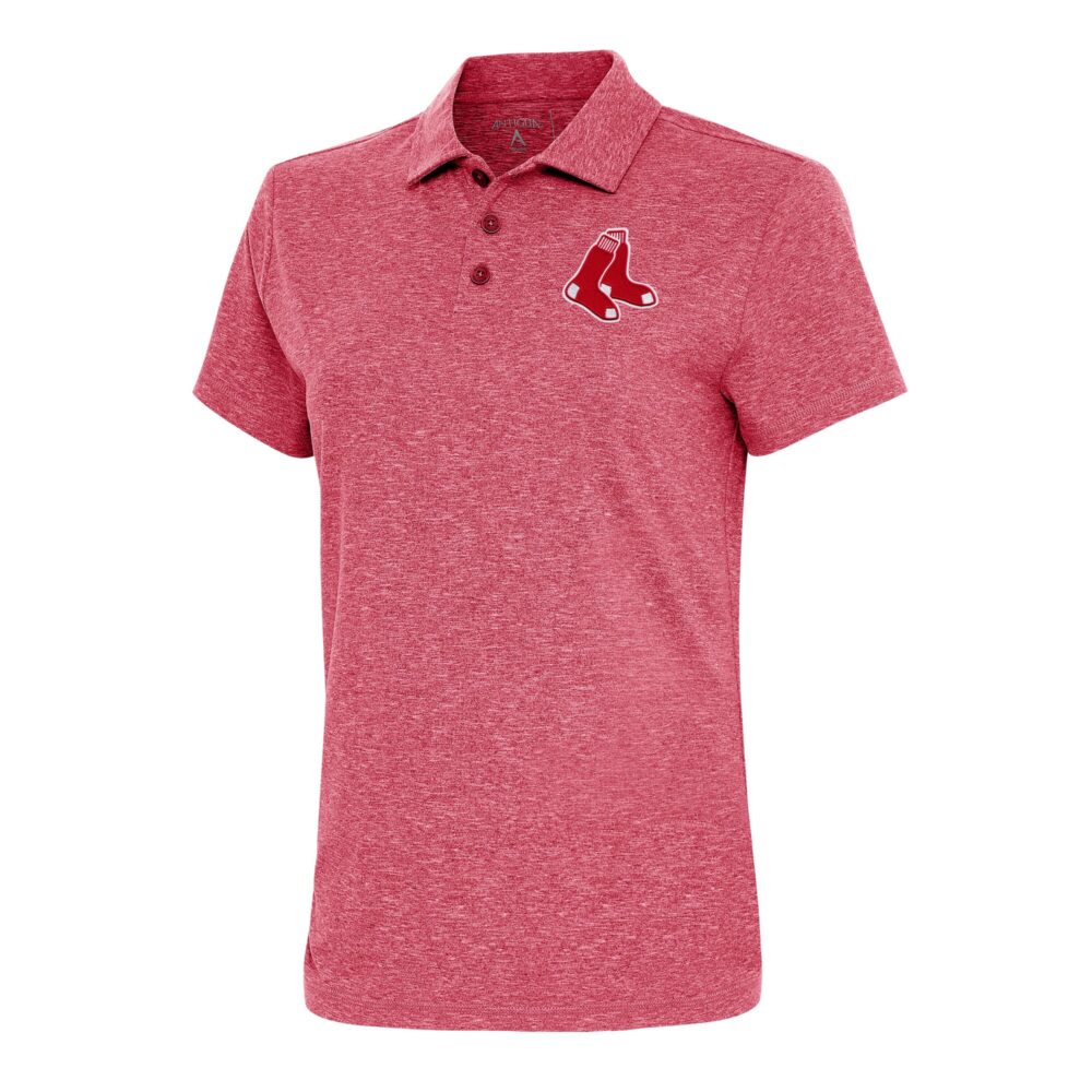 Women's Boston Red Sox  Antigua Heather Red Motivated Polo