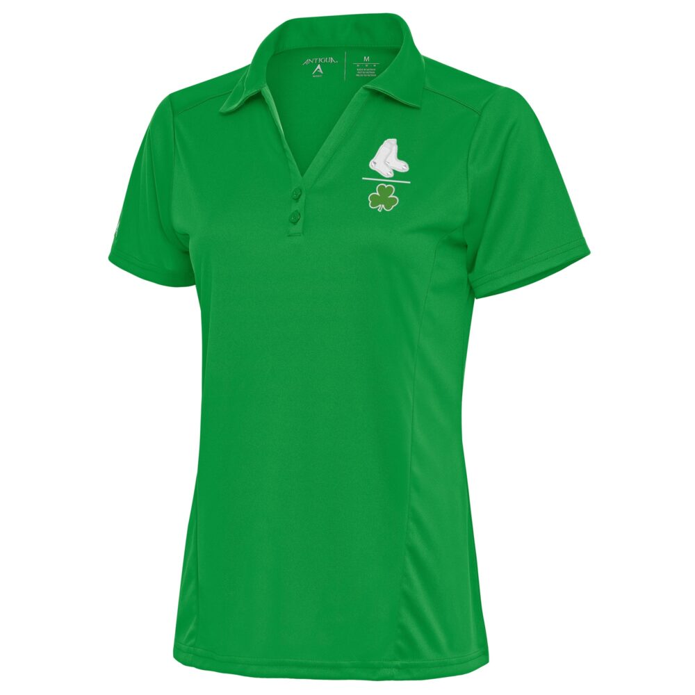 Women's Boston Red Sox  Antigua Kelly Green Shamrock Tribute Polo
