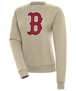 Women's Boston Red Sox Antigua Khaki Victory Pullover Sweatshirt