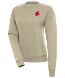 Women's Boston Red Sox Antigua Khaki Victory Pullover Sweatshirt