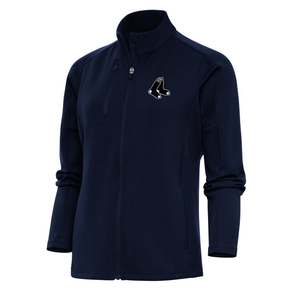 Women's Boston Red Sox  Antigua Navy Brushed Metallic Generation Full-Zip Jacket