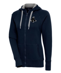 Women's Boston Red Sox  Antigua Navy Brushed Metallic Victory Full-Zip Hoodie