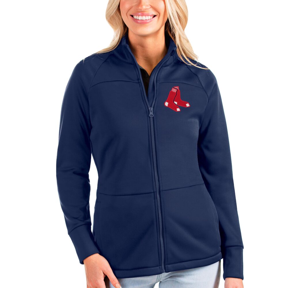 Women's Boston Red Sox Antigua Navy Links Full-Zip Golf Jacket