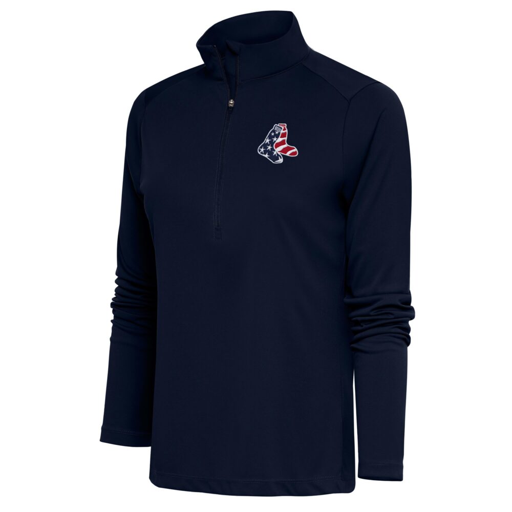 Women's Boston Red Sox  Antigua Navy Patriotic Tribute Half-Zip Pullover Top