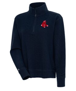 Women's Boston Red Sox  Antigua Navy Portal Quarter-Zip Pullover Top