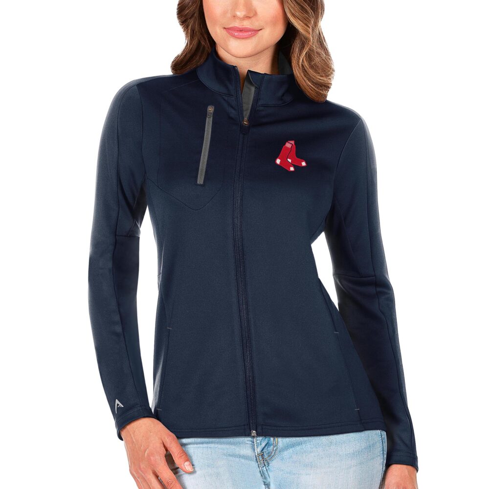 Women's Boston Red Sox Antigua Navy/Charcoal Generation Full-Zip Jacket