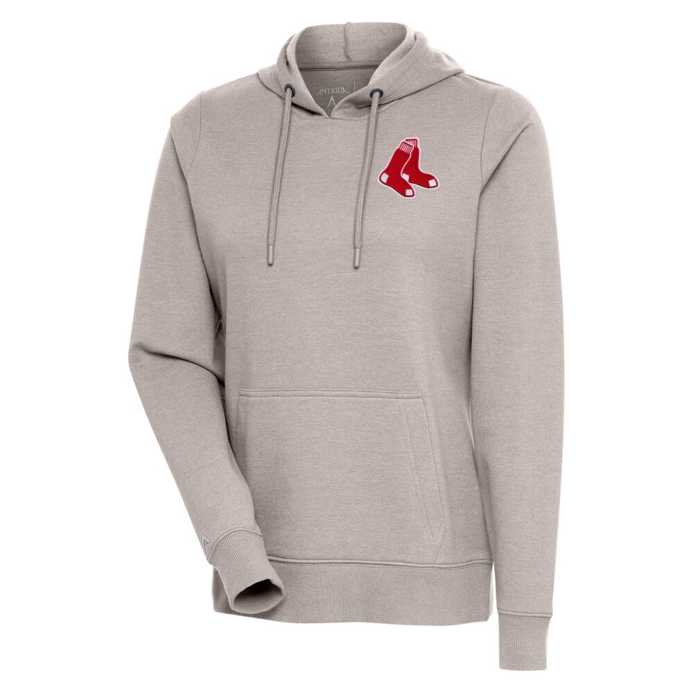 Women's Boston Red Sox Antigua Oatmeal Action Pullover Hoodie