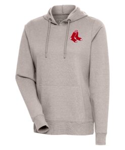 Women's Boston Red Sox Antigua Oatmeal Action Pullover Hoodie