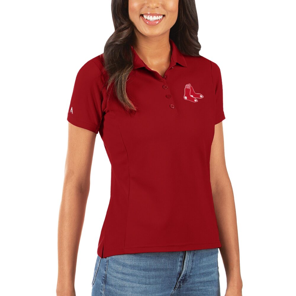 Women's Boston Red Sox Antigua Red Legacy Pique Polo