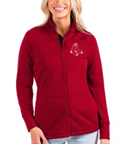 Women's Boston Red Sox Antigua Red Links Full-Zip Golf Jacket