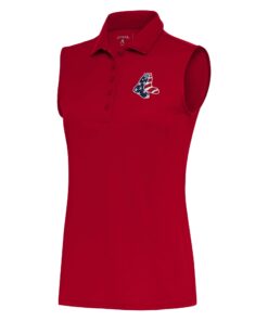 Women's Boston Red Sox  Antigua Red Patriotic Sleeveless Tribute Polo