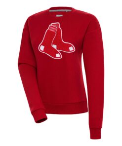 Women's Boston Red Sox  Antigua Red Victory Chenille Pullover Sweatshirt
