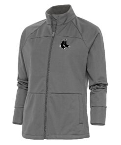 Women's Boston Red Sox  Antigua Steel Brushed Metallic Links Full-Zip Golf Jacket