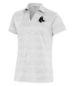 Women's Boston Red Sox  Antigua White Brushed Metallic Compass Polo