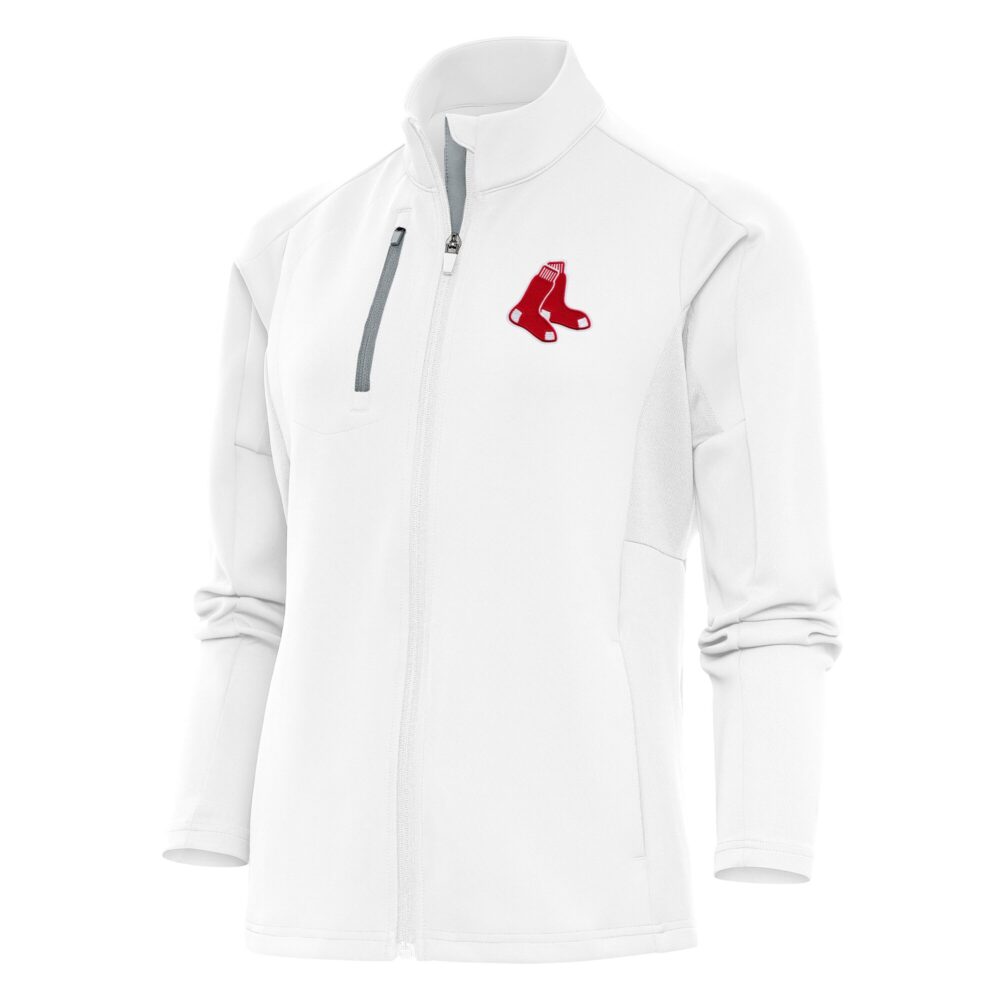Women's Boston Red Sox Antigua White Logo Generation Full-Zip Jacket