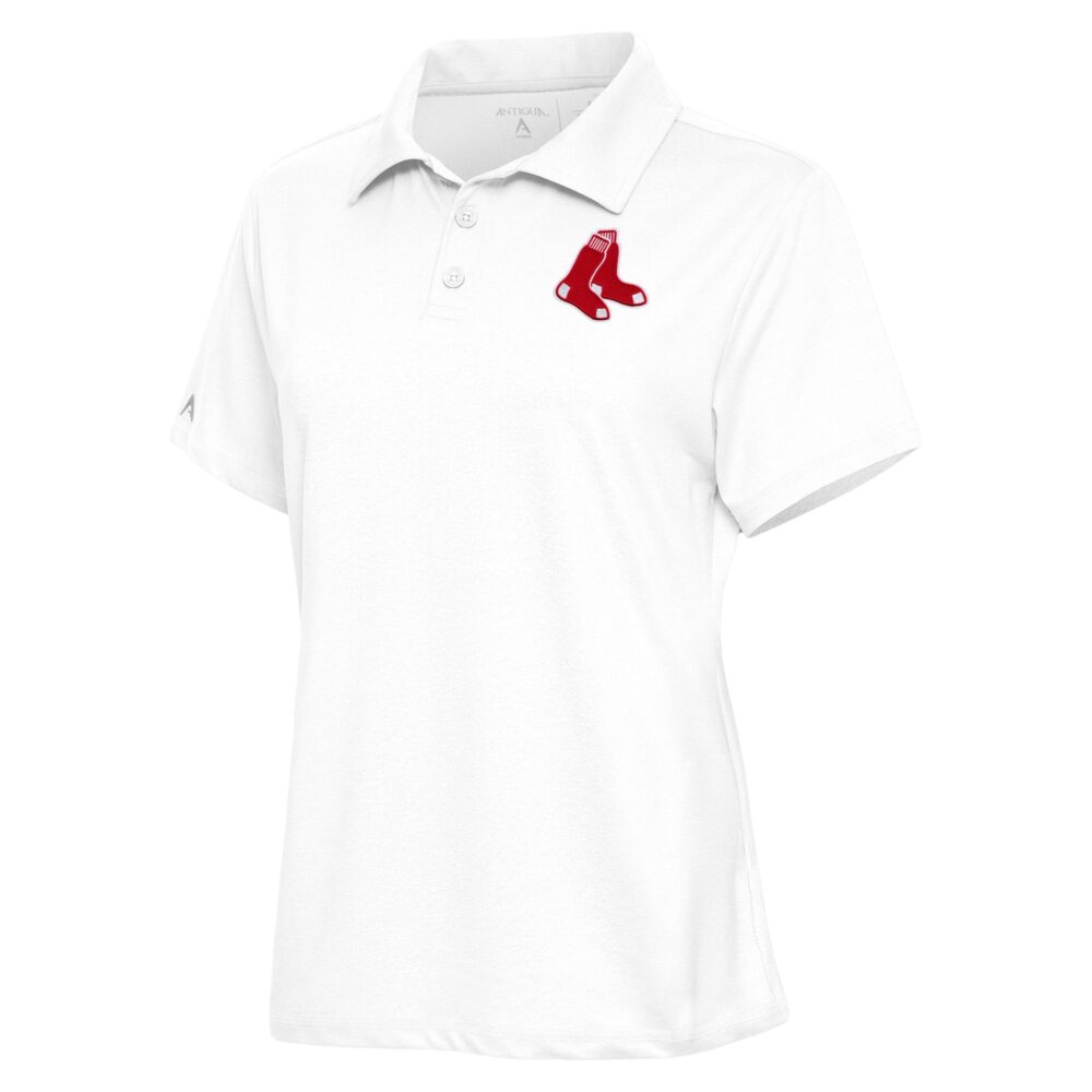 Women's Boston Red Sox  Antigua White Motivated Polo