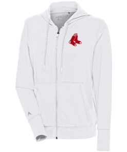 Women's Boston Red Sox  Antigua White Moving Full-Zip Jacket