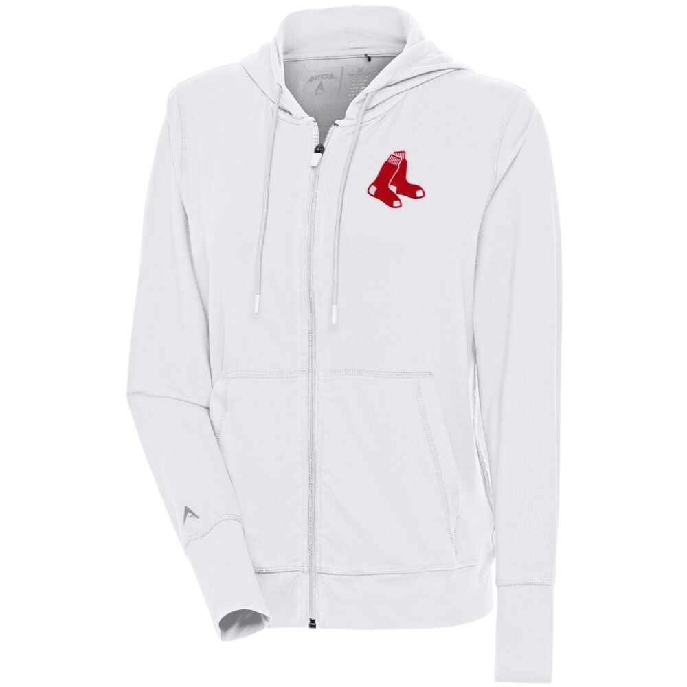Women's Boston Red Sox  Antigua White Moving Full-Zip Jacket