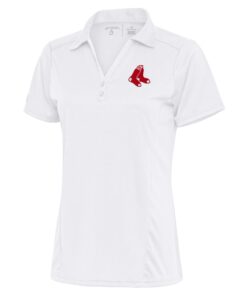 Women's Boston Red Sox Antigua White Team Logo Tribute Polo