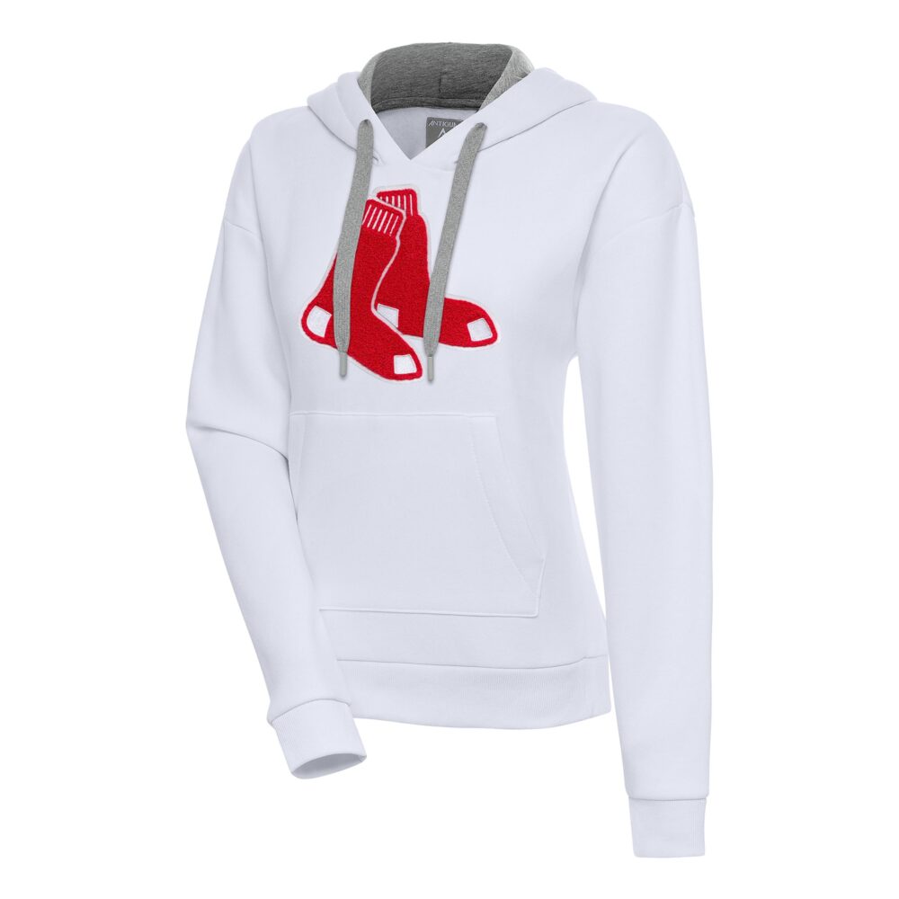 Women's Boston Red Sox  Antigua White Victory Pullover Hoodie