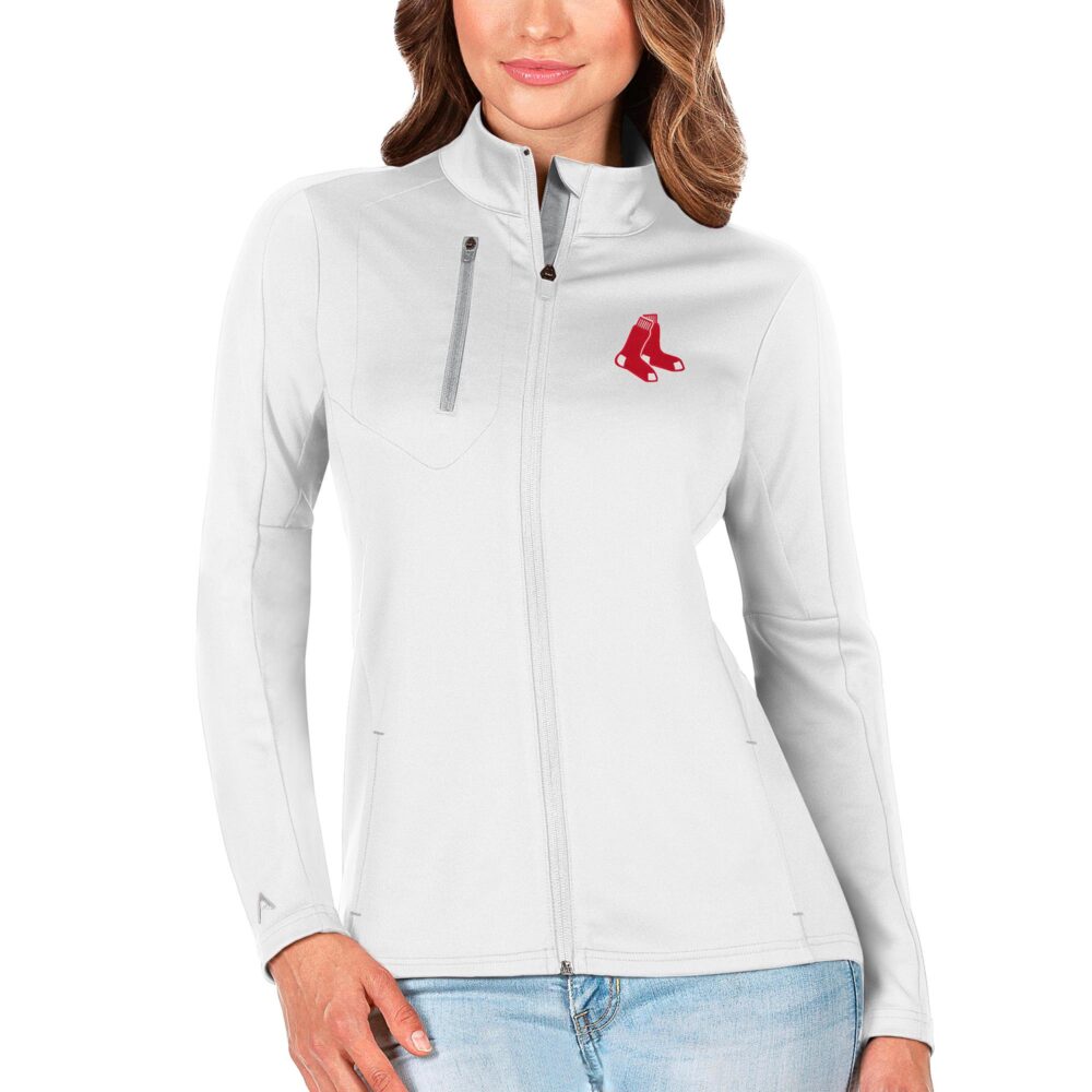 Women's Boston Red Sox Antigua White/Silver Generation Full-Zip Jacket