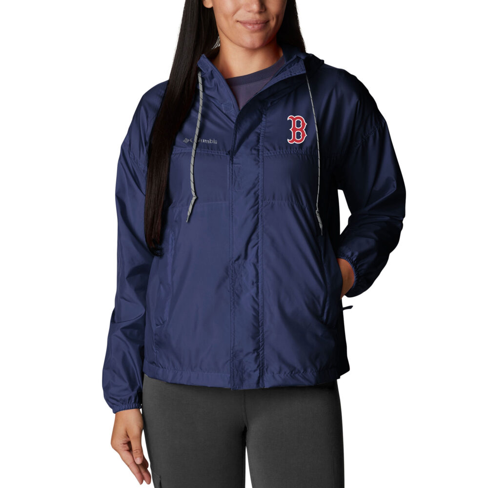 Women's Boston Red Sox  Columbia Navy Flash Challenger Full-Zip Windbreaker Jacket
