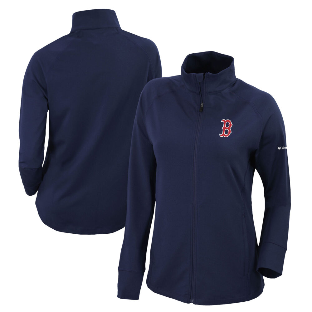 Women's Boston Red Sox  Columbia Navy Omni-Wick Greenkeeper Full-Zip Jacket