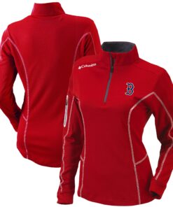 Women's Boston Red Sox  Columbia Red Omni-Wick Shotgun Quarter-Zip Pullover Top