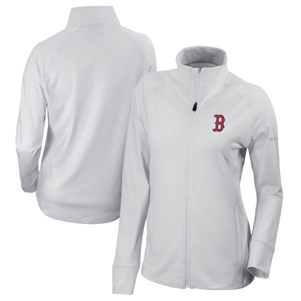 Women's Boston Red Sox  Columbia White Omni-Wick Greenkeeper Full-Zip Jacket