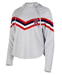 Women's Boston Red Sox Concepts Sport Gray Register Fleece Long Sleeve Hoodie Top