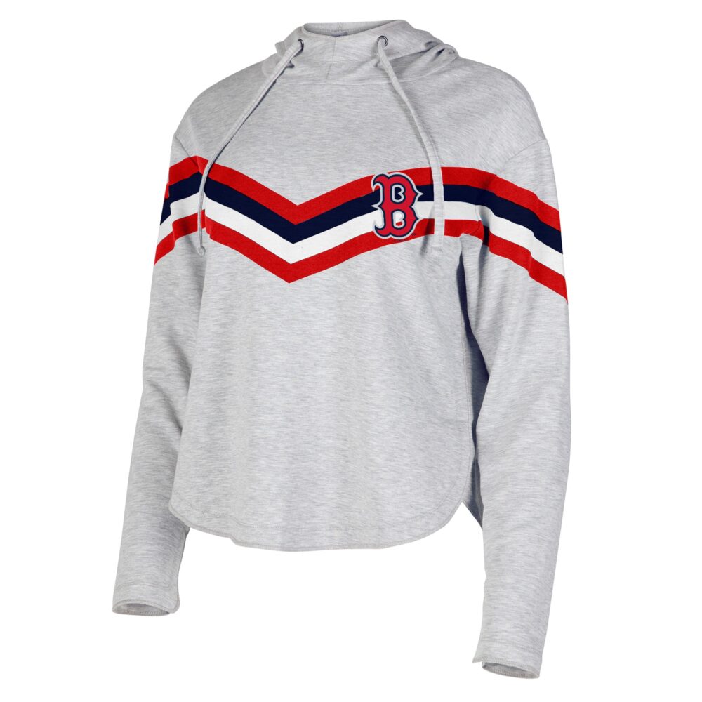 Women's Boston Red Sox Concepts Sport Gray Register Fleece Long Sleeve Hoodie Top