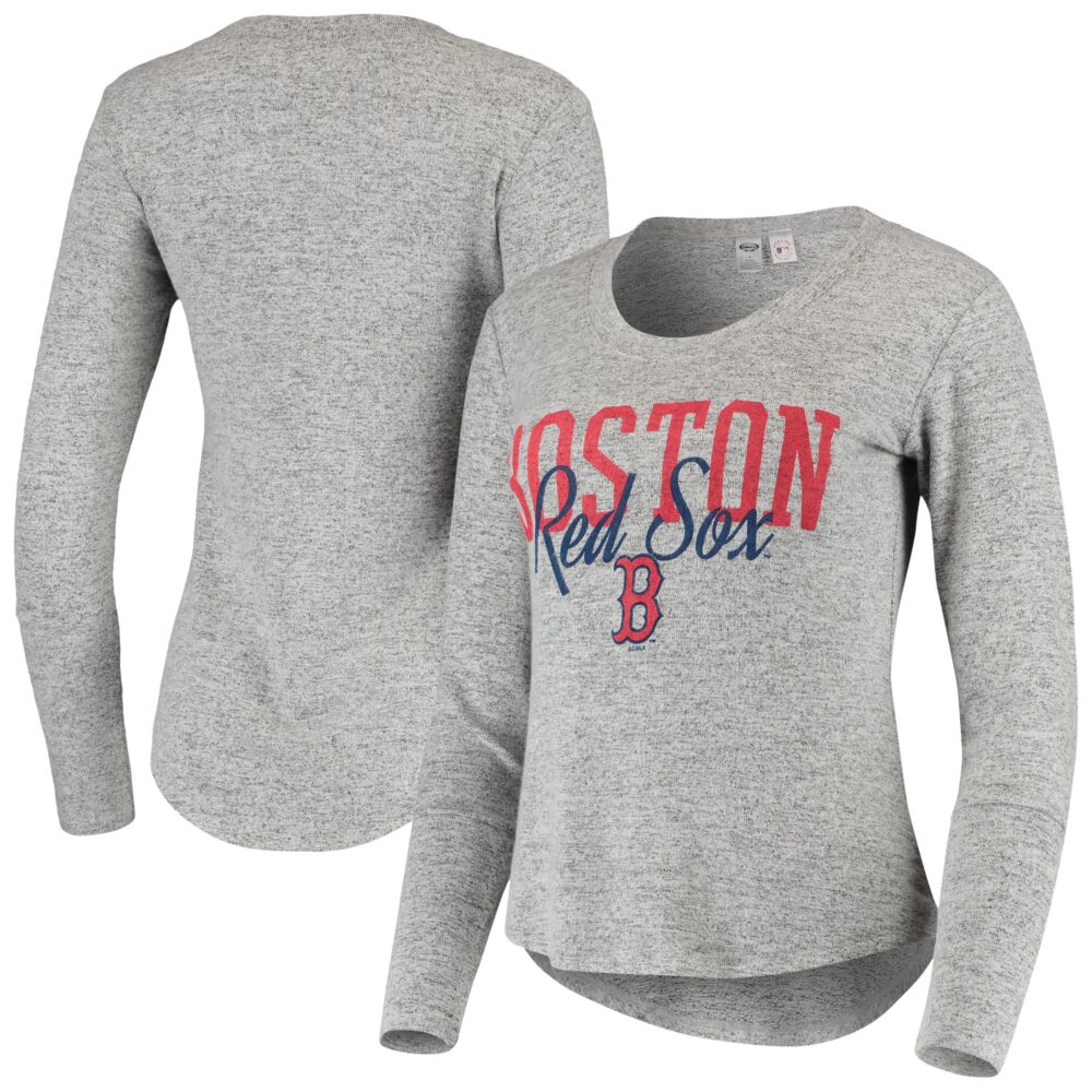 Women's Boston Red Sox Concepts Sport Heathered Gray Tri-Blend Long Sleeve T-Shirt