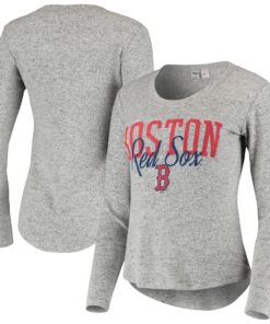 Women's Boston Red Sox Concepts Sport Heathered Gray Tri-Blend Long Sleeve T-Shirt