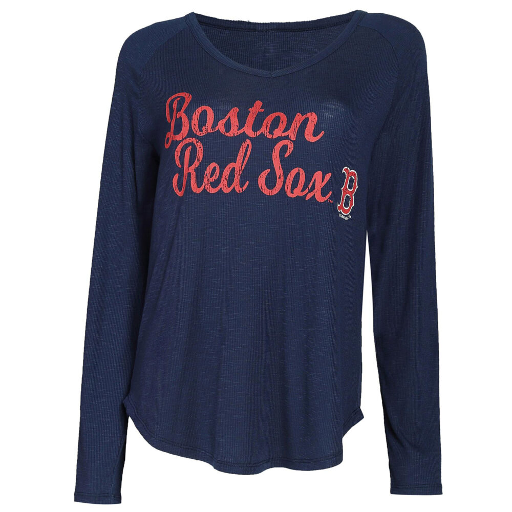 Women's Boston Red Sox Concepts Sport Navy Composure Long Sleeve Top