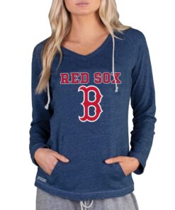 Women's Boston Red Sox Concepts Sport Navy Mainstream Terry Long Sleeve Hoodie Top