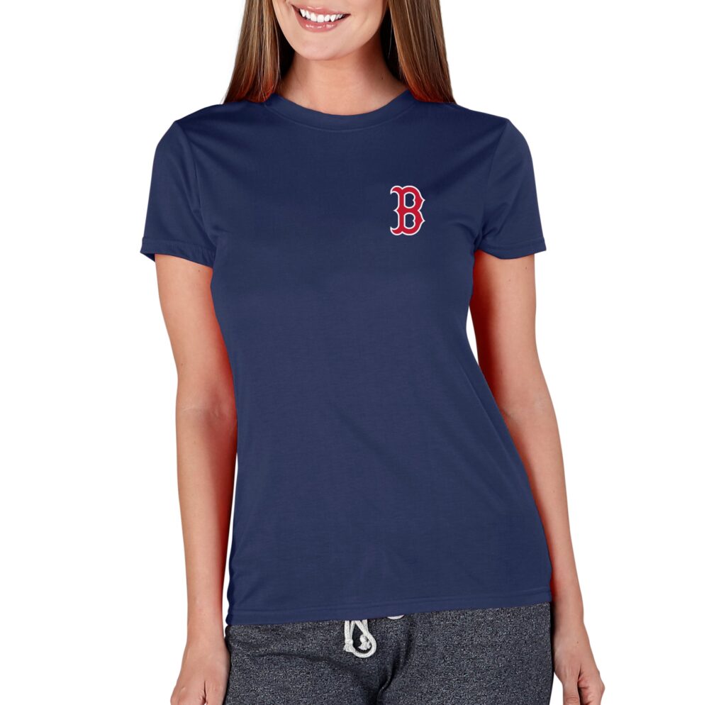 Women's Boston Red Sox Concepts Sport Navy Marathon Knit T-Shirt