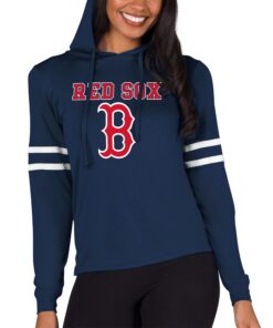 Women's Boston Red Sox  Concepts Sport Navy Marathon Lightweight Lounge Pullover Hoodie