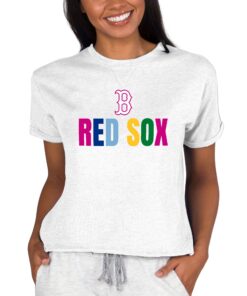 Women's Boston Red Sox  Concepts Sport Oatmeal Mainstream Terry Sweatshirt