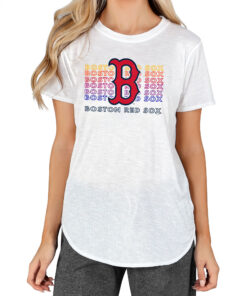 Women's Boston Red Sox Concepts Sport White Gable Knit T-Shirt