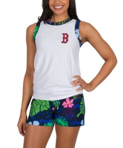 Women's Boston Red Sox Concepts Sport White Roamer Knit Tank Top & Shorts Set