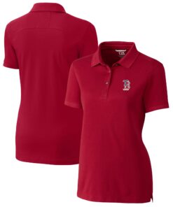 Women's Boston Red Sox Cutter & Buck Cardinal Americana Logo Advantage DryTec Tri-Blend Pique Polo
