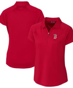 Women's Boston Red Sox Cutter & Buck Cardinal Americana Logo DryTec Forge Stretch Polo
