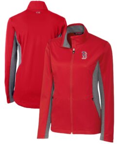 Women's Boston Red Sox Cutter & Buck Cardinal Americana Logo Navigate Softshell Full-Zip Jacket