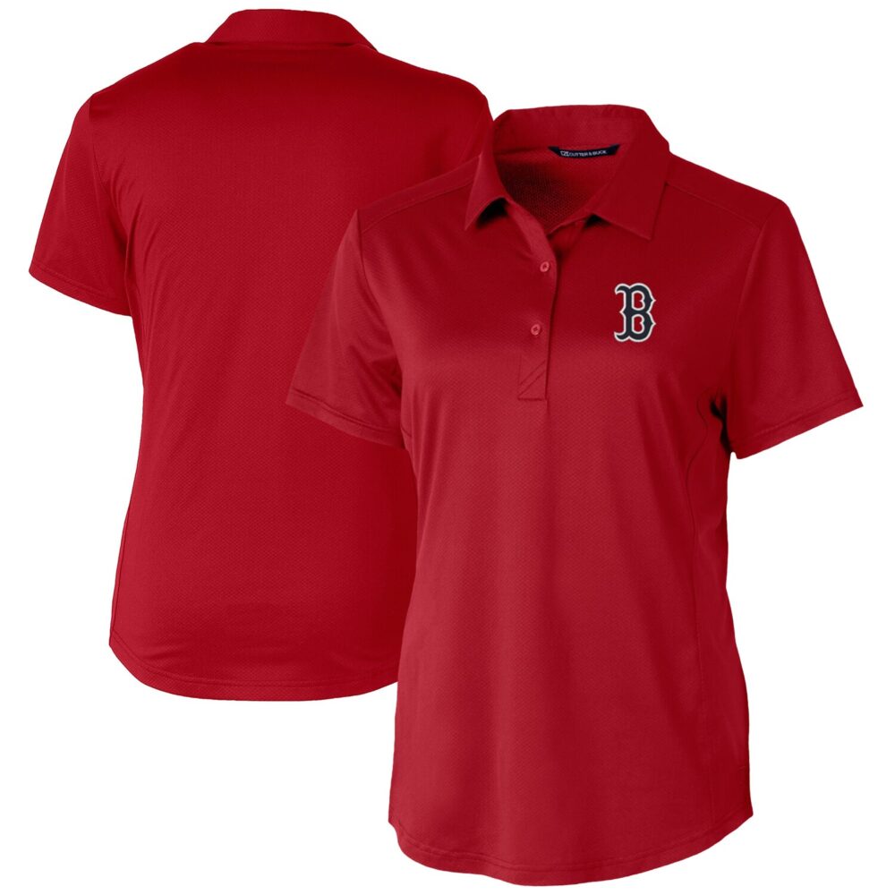 Women's Boston Red Sox Cutter & Buck Cardinal Prospect Textured Stretch Polo