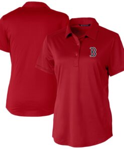 Women's Boston Red Sox Cutter & Buck Cardinal Prospect Textured Stretch Polo