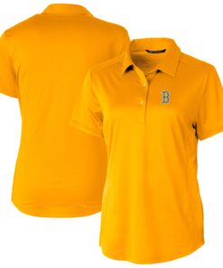 Women's Boston Red Sox  Cutter & Buck Gold City Connect Prospect Textured Stretch Polo