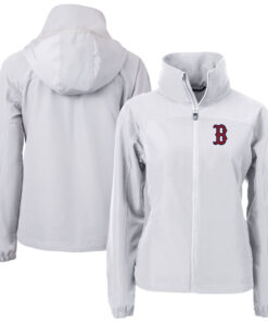 Women's Boston Red Sox  Cutter & Buck Gray Charter Eco Recycled Full-Zip Jacket