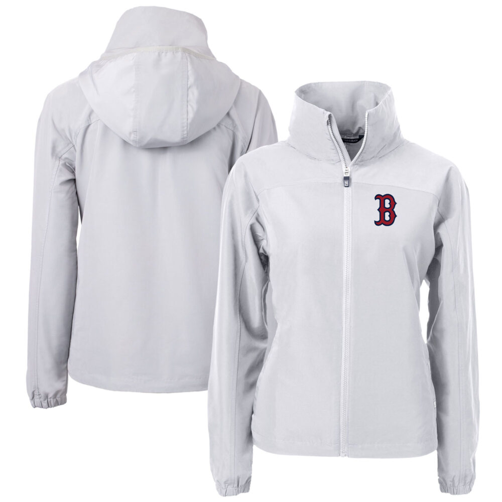 Women's Boston Red Sox  Cutter & Buck Gray Charter Eco Recycled Full-Zip Jacket